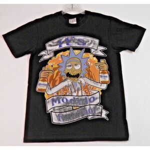 Vintage Rick And Morty It's‎ Modelo Time Foo! T Shirt Black Size M Rare Y2K